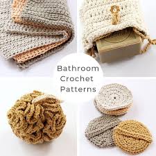 Use this free crochet set for bathroom pattern when you want to keep your washroom neat during the party. Bath Puff Crochet Pattern Handy Little Me