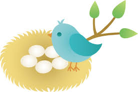 Blue Bird With Nest Of Eggs Free Clip Art Free Clip Art Cute Birds Clip Art