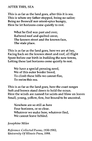 Josephine Miles After This Sea Pretty Words Sea Poems Poems