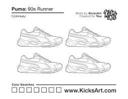 Each printable highlights a word that starts. Puma 90s Runner Sneaker Coloring Page Created By Kicksart
