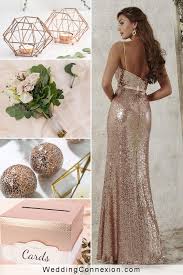 The rose gold sequins, plunging neckline and open back gave the dress a sexy, yet elegant feel, says jessica. Rose Gold Wedding Theme Ideas Elegant Wedding Ideas