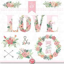 Love Clipart Pack Floral Love Vintage Flowers Floral Frames Wreath Wedding Invitation Wedding Flower 21 Png Files 300 Dpi Wd177 In 2020 Sites Like Etsy Vintage Flowers Etsy Banner