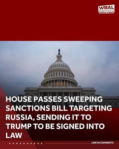 House passes Russia sanctions bill sent to Trump