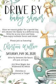 Safari Animals Drive By Baby Shower Invitations Edit Etsy Outdoor Baby Shower Baby Shower Invitations Baby Shower Invitations For Boys