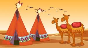 download scene with camels and teepees in the desert for free cartoon styles win art jesus cartoon