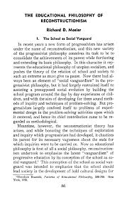 Page 86 Of The Educational Philosophy Of Reconstructionism Philosophy Of Education Philosophy Education
