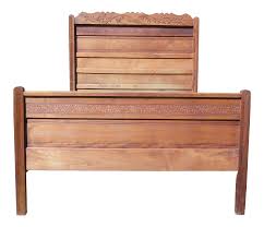 Antique Eastlake Country Victorian Roses Spoon Carved Full Double Bed Frame On Chairish Com Bed Frame Carved Beds Double Bed Frame