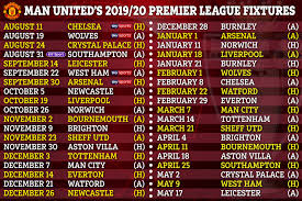 Game results and changes in schedules are updated automatically. Premier League 2019 20 Fixtures Chelsea Arsenal Man Utd Plus Other 17 Teams Schedules