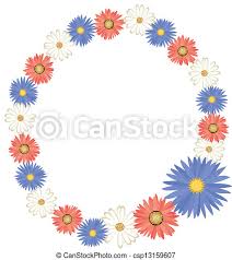 Red white and blue flowers clipart. Red White Blue Flower Frame Vector Canstock