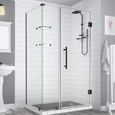 Bromley Gs Frameless With Glass Shelves 50 X 72 Rectangle Hinged Shower Enclosure Shower Enclosure Minimalist Showers Bathroom Renovation Cost