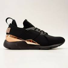 Black And Gold Puma Shoes Puma Womens Us 6 5 Eu 37 Muse Metal Black Rose Gold Satin Ep Athletic Shoes Puma Runningshoes Athletic Shoes Black Rose Pumas Shoes