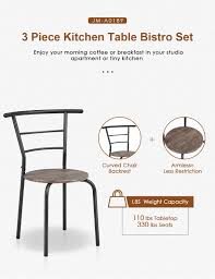It is a compact solution for a small kitchen, breakfast nooks, restaurants, lounges, or pubs. Kealive 3 Piece Compact Dining Bistro Table Set With Wood Top And Metal Frame For Small Kitchen Studio Wood Grain Dining Room Table Set For 2 With Shelf Storage Space Saving Dining