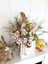 Easter Arrangement Easter Bunny Etsy Easter Crafts Spring Easter Decor Easter Floral