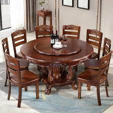 Solid Wood Dining Table With Turntable Round Dining Table Chinese Style Large Round Table Dining Table And Chair Combination Dining Tables Aliexpress Round Dining Table Sets Dining Table Retro Dining Table