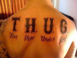 Big Lettered Thug Tattoos Ikuzo Tattoos Thug Tattoos Thug Life Tattoo Tattoos