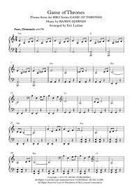 Game Of Thrones Theme Easy Intermediate Piano By Ramin Djawadi Digital Sheet Music For Download Print H0 223537 224461 Sheet Music Plus