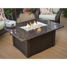 Grandstone Crystal Fire Pit Table Brwn Wicker Granite Top Woodlanddirect Com Outdoor Fireplaces Fire Pit Coffee Table Outdoor Fire Pit Table Fire Pit Table
