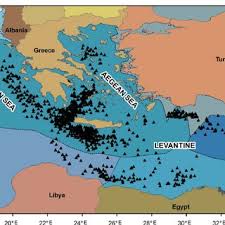 Map Of The Study Area In The South Eastern Mediterranean Sea