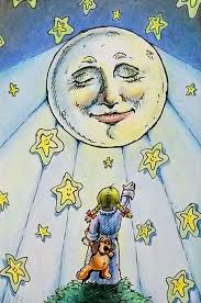 Moon Art Print, Whimsical Art, Love You to the Moon and Back, Kid's Decor  Handmade, Stars, Smiling Moon, to the Moon and Back, Celestial Art