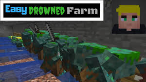 Why kill drowned with a sword when you can do it this way. How To Make A Drowned Farm An Easy Minecraft Drowned Farm Tutorial This Minecraft Tutorial Will Show Minecraft Drowned Minecraft Tutorial Minecraft Crafts