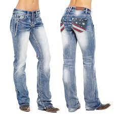 Diamond stash button up vest jeans set black american flag men size xl, 38x31. American Flag Stretch Washed Bootcut Jeans Pure Fit Story