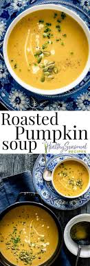 Roasted Pumpkin Soup With Cinnamon And Nutmeg It S Ultra Creamy Because It Is Pureed Until It Is Smooth Ve Roast Pumpkin Soup Pumpkin Soup Vegan Pumpkin Soup