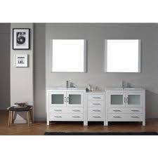 Find double vanities at wayfair. Virtu Usa Dior 90 In W Bath Vanity In White With Ceramic Vanity Top In Slim White Ceramic With Square Basin And Mirror And Faucet Kd 70090 C Wh The Home Depot