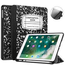 Styluses └ tablet & ebook reader accs └ computers, tablets & network hardware all categories antiques art baby books, comics. Fintie Case For Ipad 9 7 2018 With Built In Apple Pencil Holder Slimshell Lightweight Soft Tpu Protective Stand Cover For Apple Ipad 2018 9 7 Inch 6th Gen Composition Book Black Buy