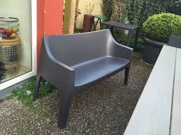 gartenbank grau anthrazit aus kunststoff mobel landhausstil gartenmobel gartenbank grau