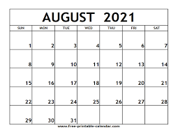 Check spelling or type a new query. August 2021 Printable Calendar Free Printable Calendar Com