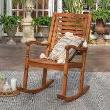 Jarrard Solid Acacia Wood Patio Rocking Chair Reviews Birch Lane Patio Rocking Chairs Teak Rocking Chair Rocking Chair Porch