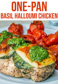 One Pan Basil Halloumi Chicken Recipe By Tasty Recipe Chicken Dishes Recipes Spring Recipes Dinner