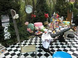 Mad Hatter S Tea Party Garden Mad Hatter Tea Party Alice In Wonderland Tea Party Tea Party Garden