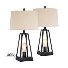 Check out our farmhouse lamps selection for the very best in unique or custom, handmade pieces from our table lamps shops. Franklin Kacey 25 Black Industrial Farmhouse Table Lamps Set Of 2 Annie Oak