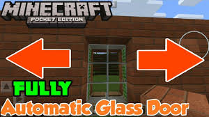 How to build a sliding glass door using pressure plates, redstone and pistons Fully Automatic Glass Door Kaise Banaye Minecraft Pe Hindi Mei Glass Door Minecraft Automatic Minecraft Automatic Door