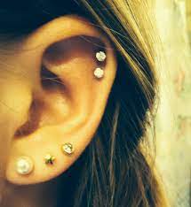 Double Cartilage And Third Piercing Earings Piercings Cute Ear Piercings Ear Piercings