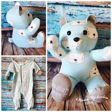 Jean/denim memory bear embrace the love and cherish the memories of a deceased family member or friend and make a nice memorial bear on your own. Turn Baby S Clothes Into Keepsake Memory Bears Simplemost