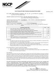 I hereby declare that i am fit to travel and confirm that i have filled the information required accurately and i have carefully considered the statements made above and that to the best of my knowledge are complete, correct. Pdf Ngcp Health And Travel Declaration Form Ralph Villanueva Academia Edu