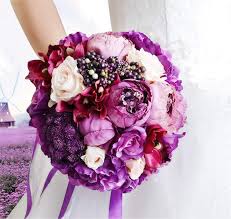 Your wedding bouquet are the central theme to your wedding. Amazon Com Abbie Home Wedding Bouquet Bride Bridal Holding Bouquet Handmade Purple Rose Peony Flower Bouquet With Lace And Ribbon For Wedding Party Home Decor Home Kitchen