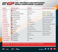 Consider offering a product or service based on one of your. Calendar Update 2021 Fim Motocross World Championship Mxgp