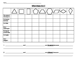 2d shape attribute chart worksheet