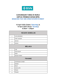 This swift code is inactive. Senarai Waktu Operasi Pembayaran Bpn Di Bsn Terpilih Hujung Minggu Dilanjutkan Edu Bestari