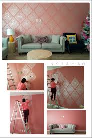 Love Birds Lace Damask Stencil Bedroom Wall Designs Damask Wallpaper Living Room Wallpaper Living Room