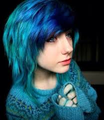 So, if you also love music then you can surely try this amazing blue hairstyles. Dark And Light Blue Hair In A Shag Womens Hairstyles Scene Hair Emo Hair