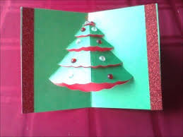 Cut a small brown rectangle and glue it in the card, in the middle of the fold, to make the tree trunk. Easy Popup Christmas Tree Card Diff 2 10 Carte De Noel Weihnachtskarte Tarjeta De Navidad Youtube