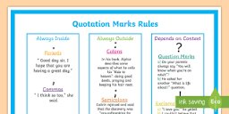 Quotation Marks Poster (Teacher-Made) - Twinkl