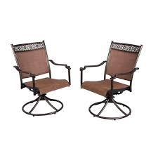 Place one poolside to relax in the summer sun, or add it next to a casual seating set for a coordinated look. Hampton Bay Niles Park Sling Patio Swivel Rockers 2 Pack S2 Adh04301 The Home Depot