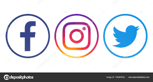 Kiev Ukraine April 2018 Facebook Twitter Instagram Logos Printed ...