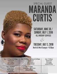 June 30 and July 1 & 3: Triumph Church welcomes Maranda Curtis