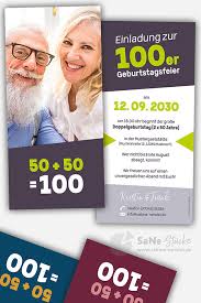 Einladungskarten Doppelgeburtstag 100
